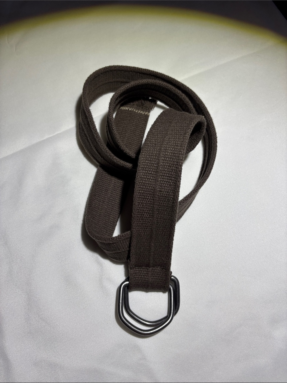 Men's Brown Canvas D-Ring Belt